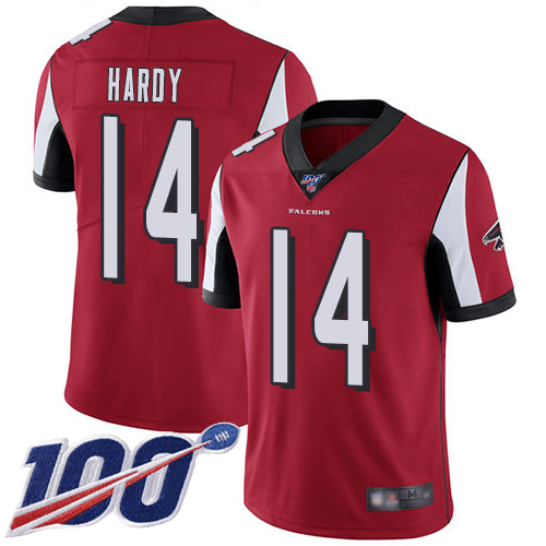 Atlanta Falcons Limited Red Men Justin Hardy Home Jersey NFL Football #14 100th Season Vapor Untouchable->youth nfl jersey->Youth Jersey